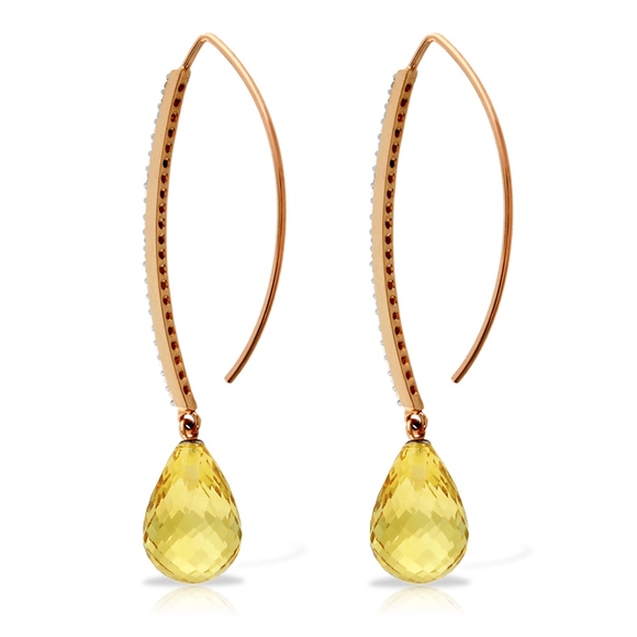 HOOK EARRINGS WITH DANGLING BRIOLETTE CITRINES